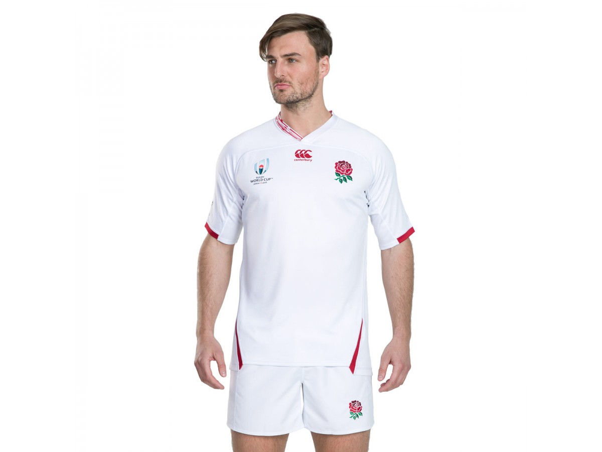 England Rugby Canterbury Men's RWC 2019 SS Classic Polo Shirt New White 