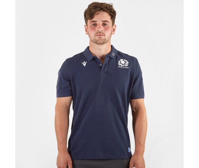 Macron Scotland 2019 2020 Travel Rugby Polo Shirt
