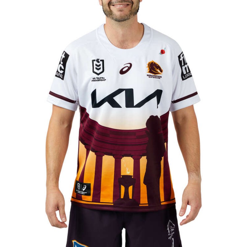 Brisbane Broncos Mens ANZAC Rugby Jersey 2024