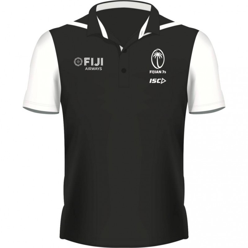 Fiji Airways Sevens Performance Mens Rugby Polo Black 2021