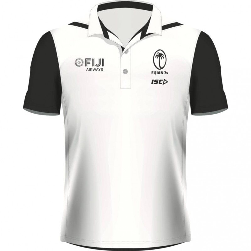 Fiji Airways Sevens Performance Mens Rugby Polo White 2021