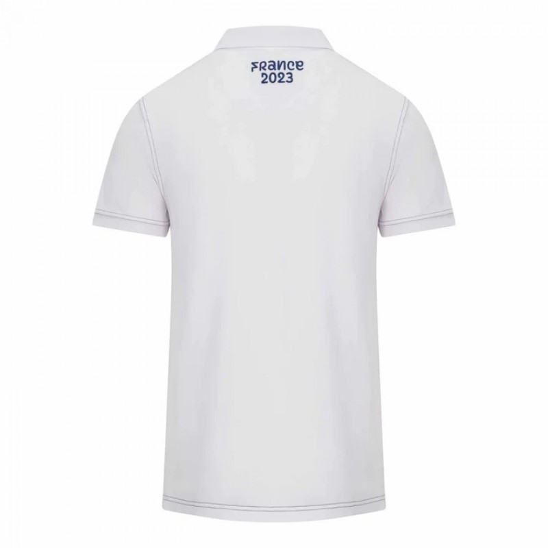 France RWC Mens Cotton White Rugby Polo 2023