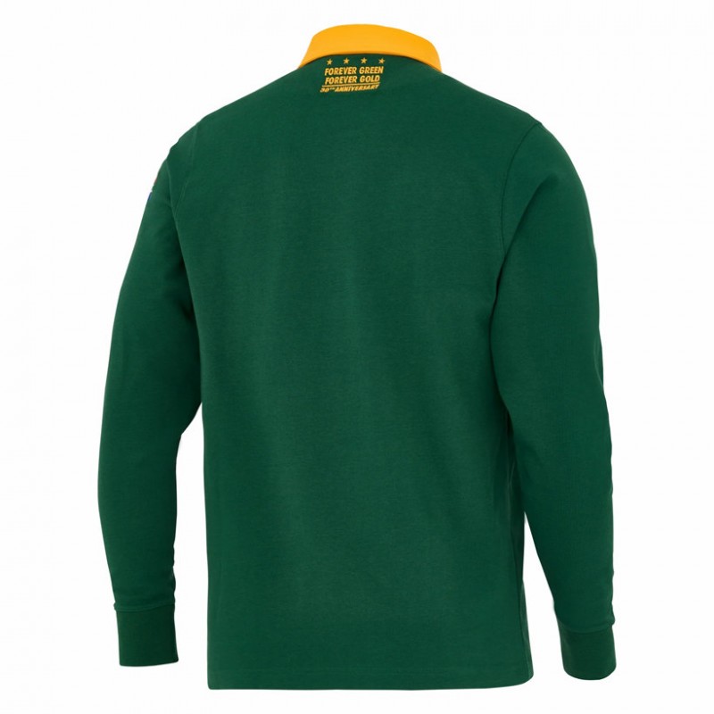 South Africa Springboks Mens Long Sleeve Pique Rugby Polo 2025