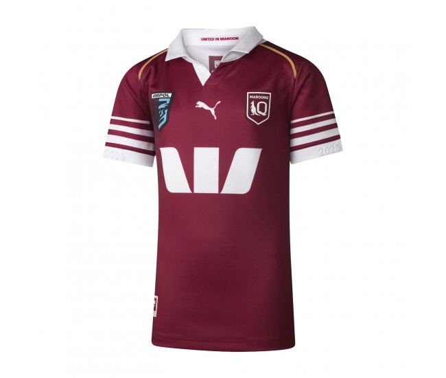 Harvey Norman QLD Maroons Kids Home Rugby Jersey 2026
