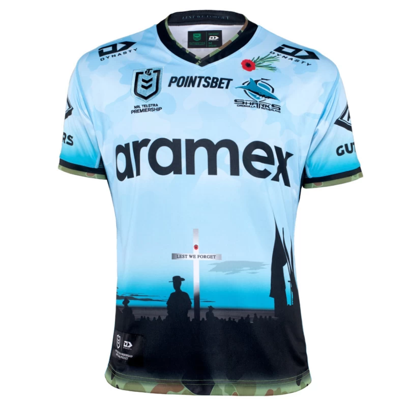 Cronulla Sharks Rugby Mens Anzac Rugby Jersey 2022