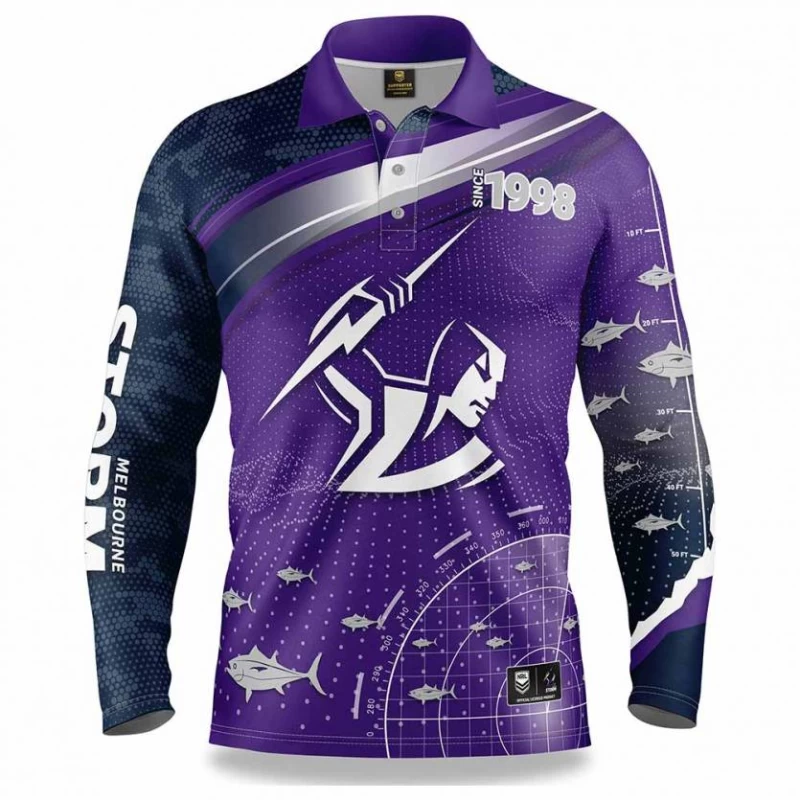 Melbourne Storm Mens Fishfinder Fishing Rugby Shirt 2022