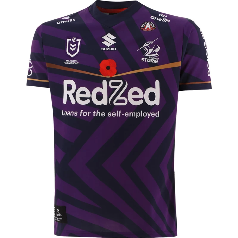 Melbourne Storm Mens Anzac Rugby Jersey 2024
