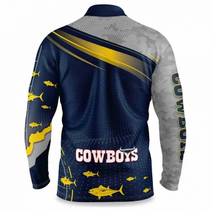 North Queensland Cowboys Mens Fishfinder Fishing Shirt 2022