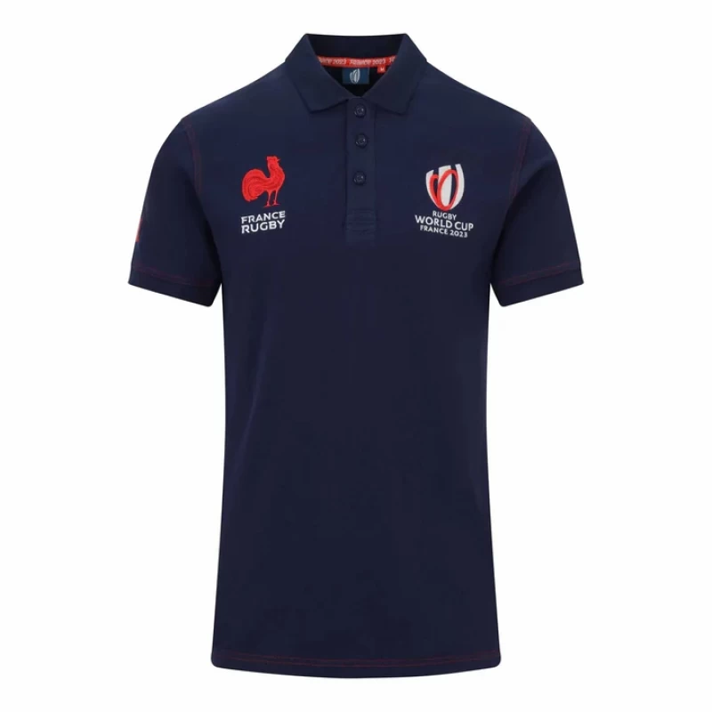 France RWC Mens Cotton Navy Rugby Polo 2023