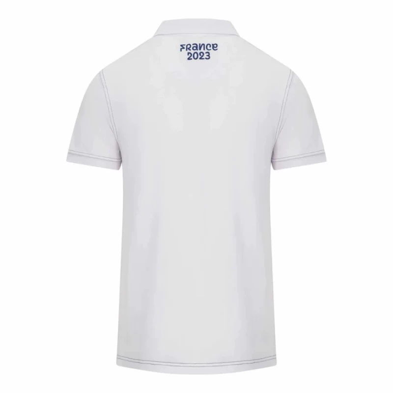 France RWC Mens Cotton White Rugby Polo 2023