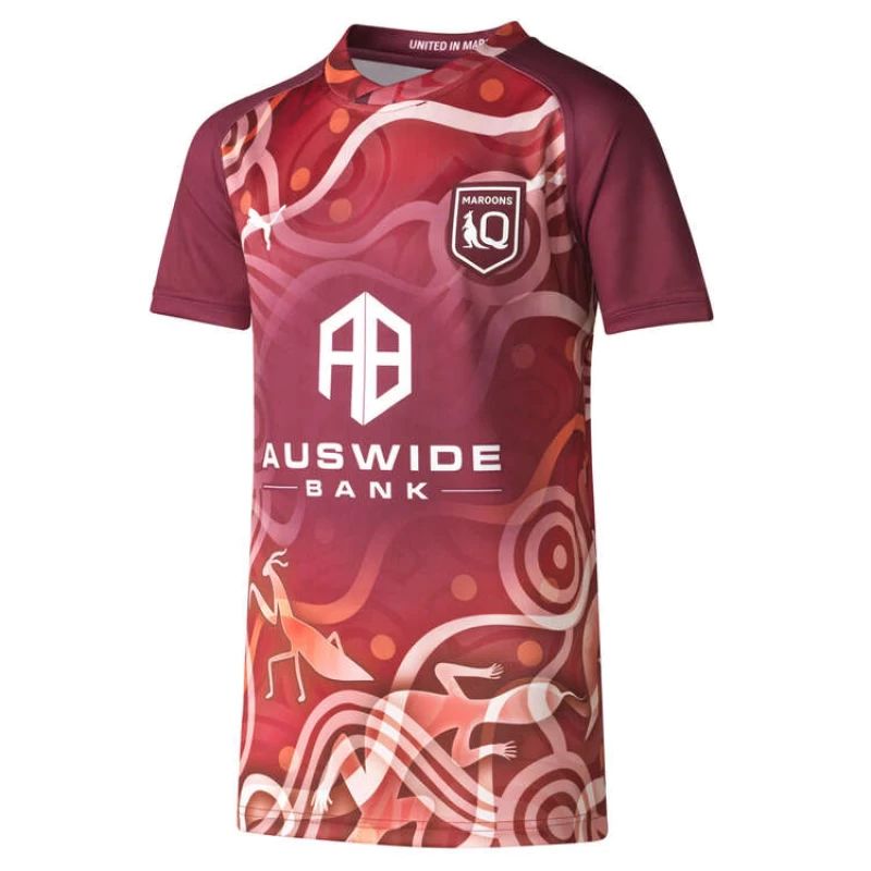 QLD Maroons Mens Indigenous Training Rugby Jersey 2023
