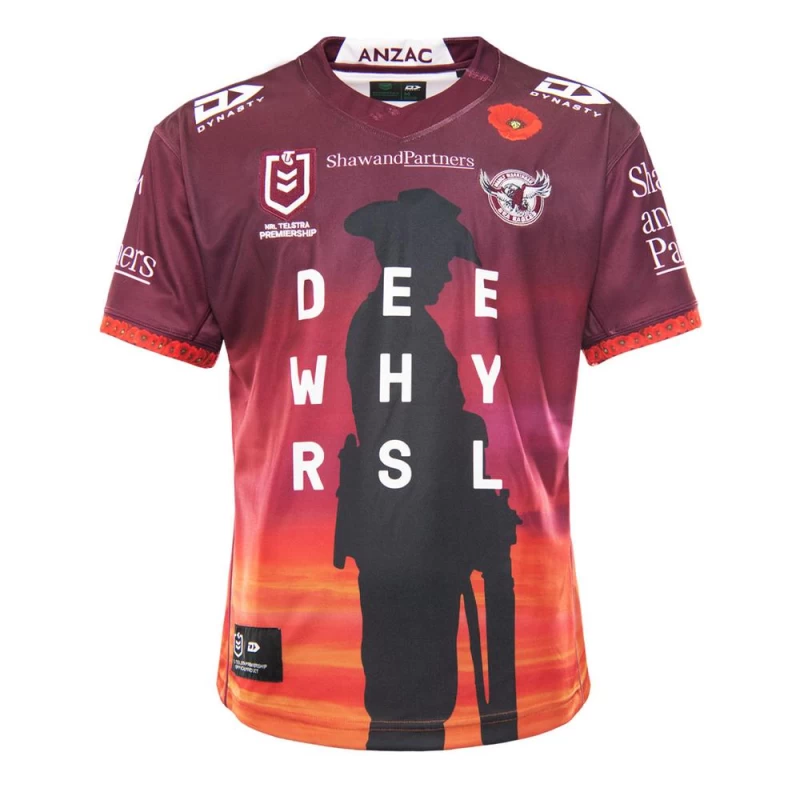 Manly Warringah Sea Eagles Mens Anzac Rugby Jersey 2021