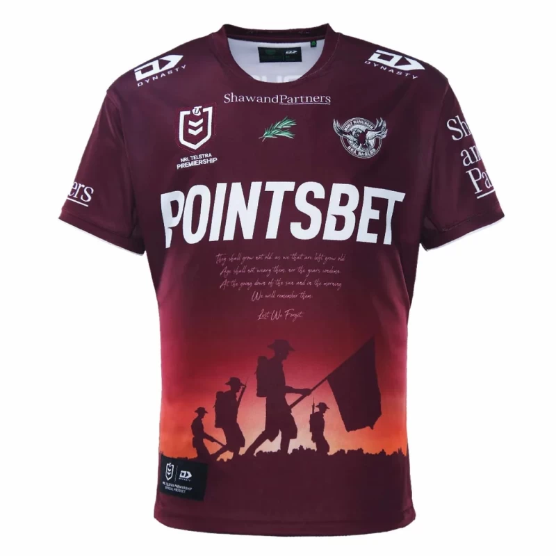 Manly Warringah Sea Eagles Mens Anzac Rugby Jersey 2023